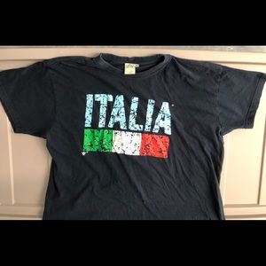 ITALIA Flag Dark Blue Tee T Shirt XXL